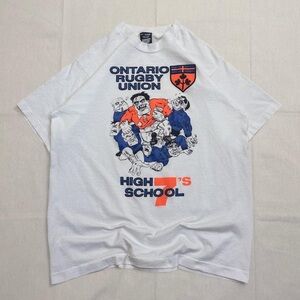 Vintage 90s Screen Stars Best Ontario Rugby graphic single stitch tee